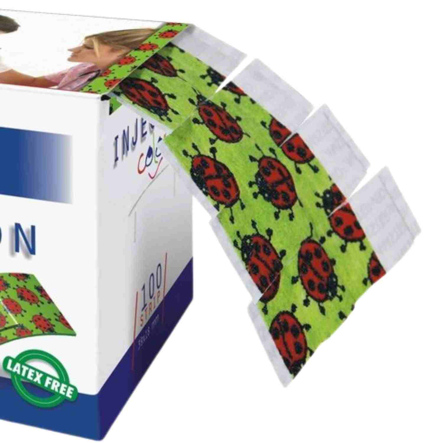 INJECTION color (Marienkäfer) - Injektionspflaster für Kinder (perforiert) von der Rolle - 39x18 mm